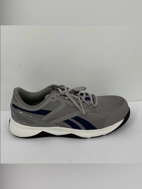 Reebok Nanoflex TR work sneaker gray navy blue composite safety toe men 12